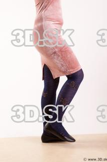 Leg flexing reference of body pink dress purple tights black…